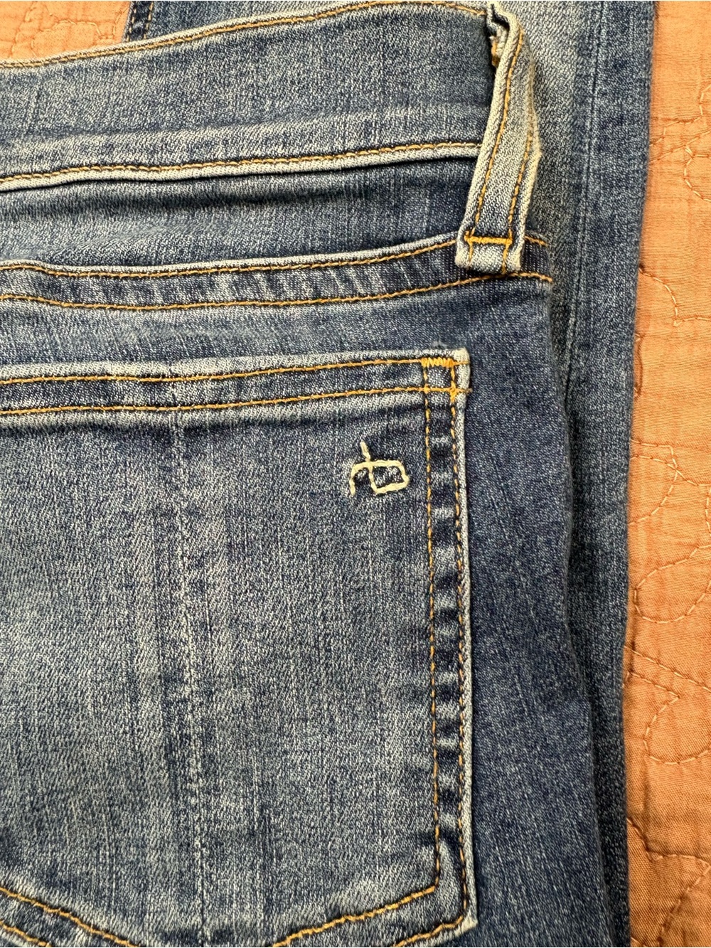 Rag & Bone medium / dark wash skinny jeans with frayed hems size 25n - Picture 11 of 12